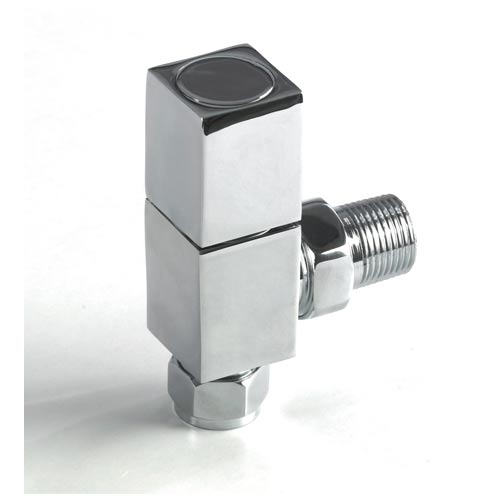 Genesis Cubic Radiator Valves, Chrome (Angled or Straight) Per Pair